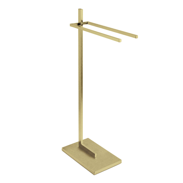 Kingston Brass SCC8607 Edenscape 33-11/16" Freestanding Pedestal 2-Tier Towel Rack, Brushed Brass