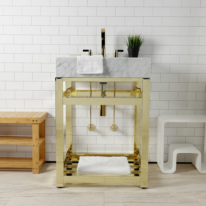 Kingston Brass VSP2522A2 Steel Console Sink Base, Polished Brass