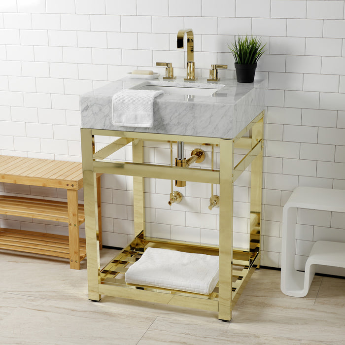 Kingston Brass VSP2522A2 Steel Console Sink Base, Polished Brass