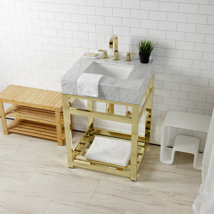 Kingston Brass VSP2522A2 Steel Console Sink Base, Polished Brass