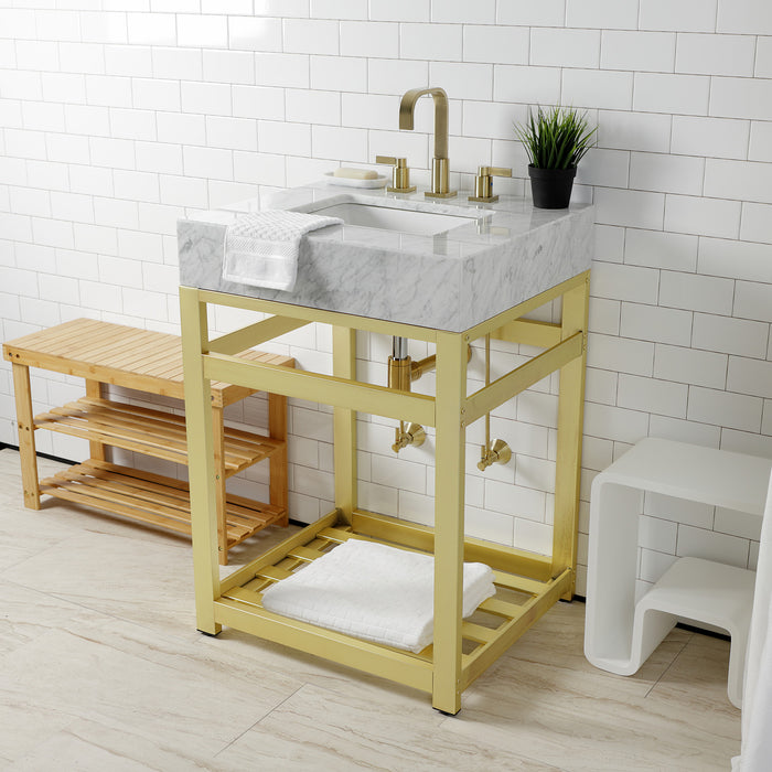 Kingston Brass VSP2522A7 Steel Console Sink Base, Brushed Brass
