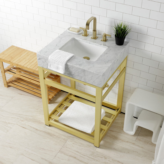 Kingston Brass VSP2522A7 Steel Console Sink Base, Brushed Brass