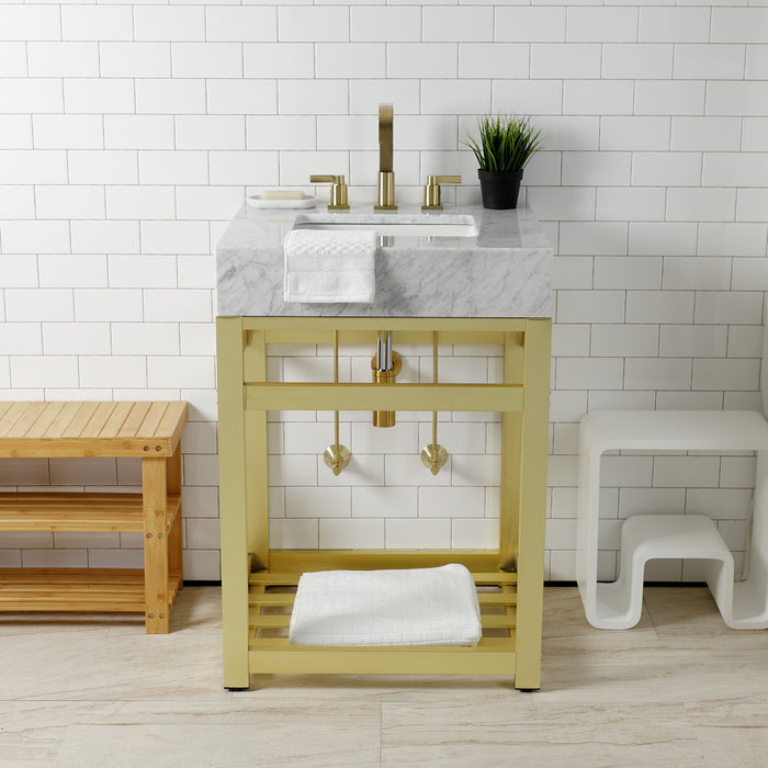 Kingston Brass VSP2522A7 Steel Console Sink Base, Brushed Brass