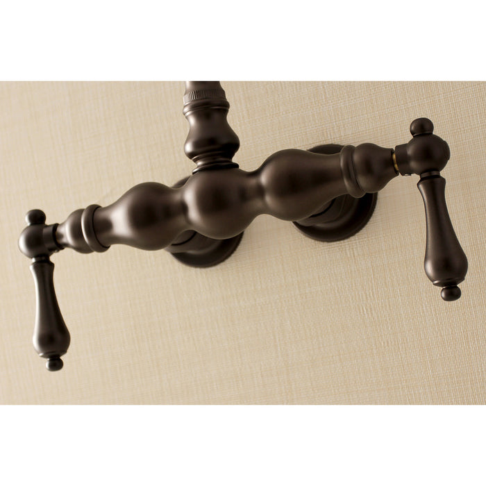 Kingston Brass AE1T5 Aqua Vintage 3-3/8 Inch Wall Mount Tub Faucet, Oil Rubbed Bronze