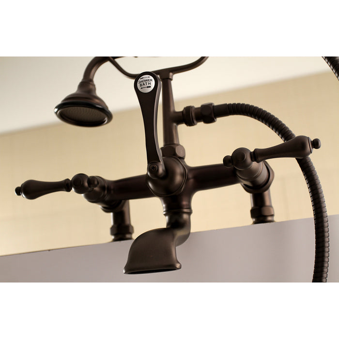 Kingston Brass AE203T5 Aqua Vintage 7-Inch Tub Faucet with Hand Shower, Oil Rubbed Bronze