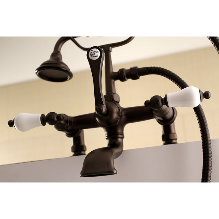 Aqua Vintage AE205T5 Vintage 7-Inch Tub Faucet with Hand Shower, Oil Rubbed Bronze