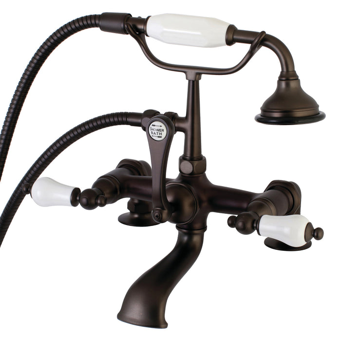 Aqua Vintage AE205T5 Vintage 7-Inch Tub Faucet with Hand Shower, Oil Rubbed Bronze