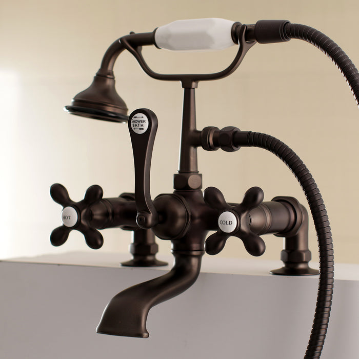 Aqua Vintage AE209T5 Vintage 7-Inch Tub Faucet with Hand Shower, Oil Rubbed Bronze