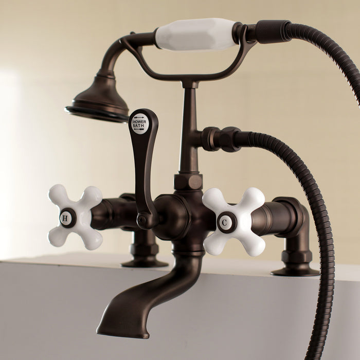 Aqua Vintage AE211T5 Vintage 7-Inch Tub Faucet with Hand Shower, Oil Rubbed Bronze