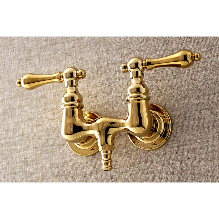 Kingston Brass AE31T2 Aqua Vintage 3-3/8 Inch Wall Mount Tub Faucet, Polished Brass