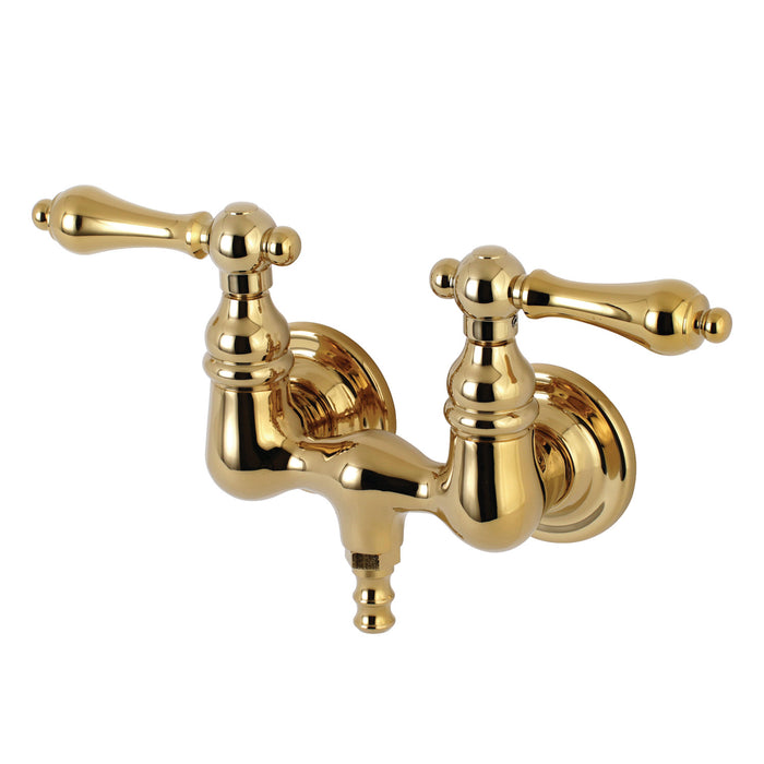 Kingston Brass AE31T2 Aqua Vintage 3-3/8 Inch Wall Mount Tub Faucet, Polished Brass