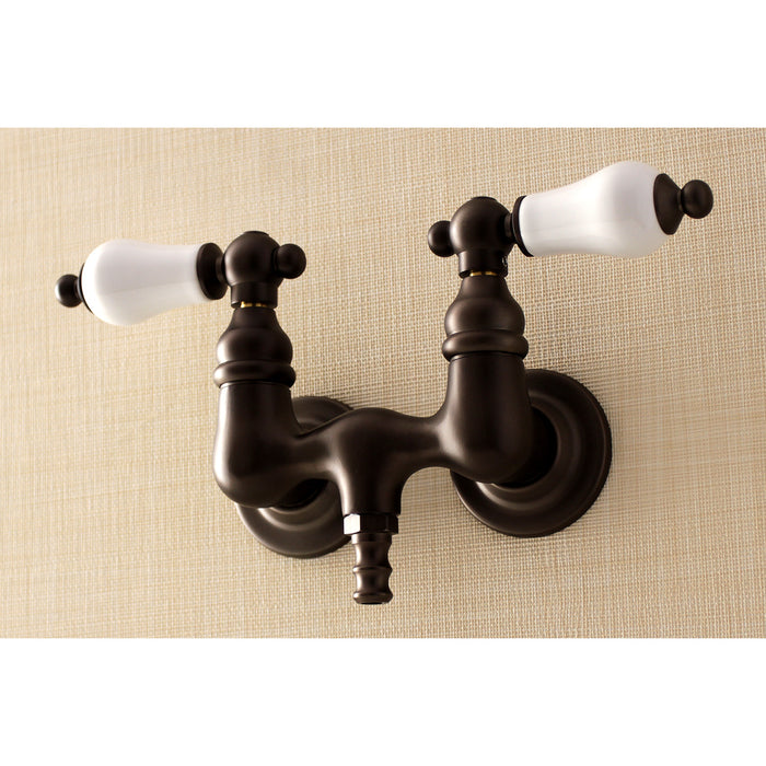 Kingston Brass AE33T5 Aqua Vintage 3-3/8 Inch Wall Mount Tub Faucet, Oil Rubbed Bronze