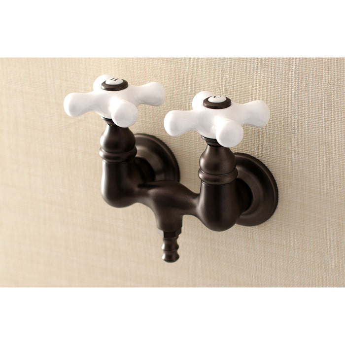 Kingston Brass AE39T5 Aqua Vintage 3-3/8 Inch Wall Mount Tub Faucet, Oil Rubbed Bronze
