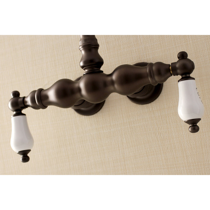 Kingston Brass AE3T5 Aqua Vintage 3-3/8 Inch Wall Mount Tub Faucet, Oil Rubbed Bronze