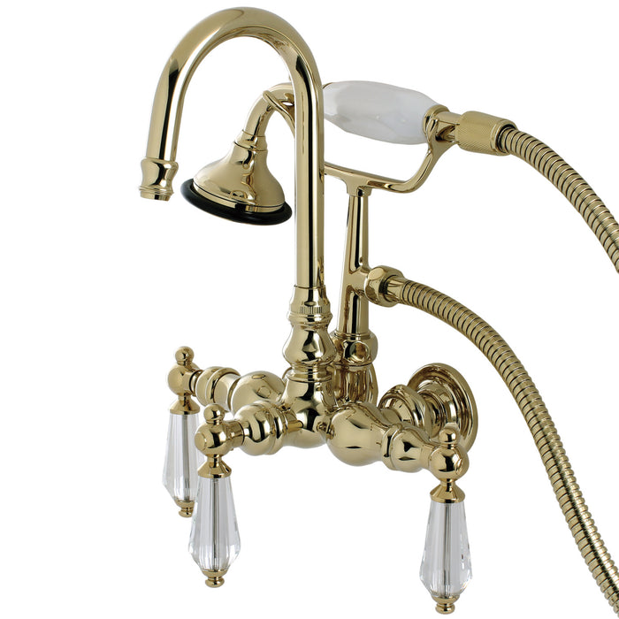 Aqua Vintage AE7T2WLL Wilshire Wall Mount Clawfoot Tub Faucet, Polished Brass