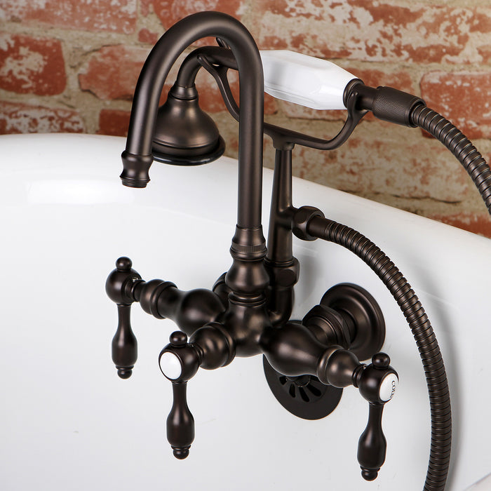 Aqua Vintage AE7T5TAL Tudor Wall Mount Clawfoot Tub Faucet, Oil Rubbed Bronze