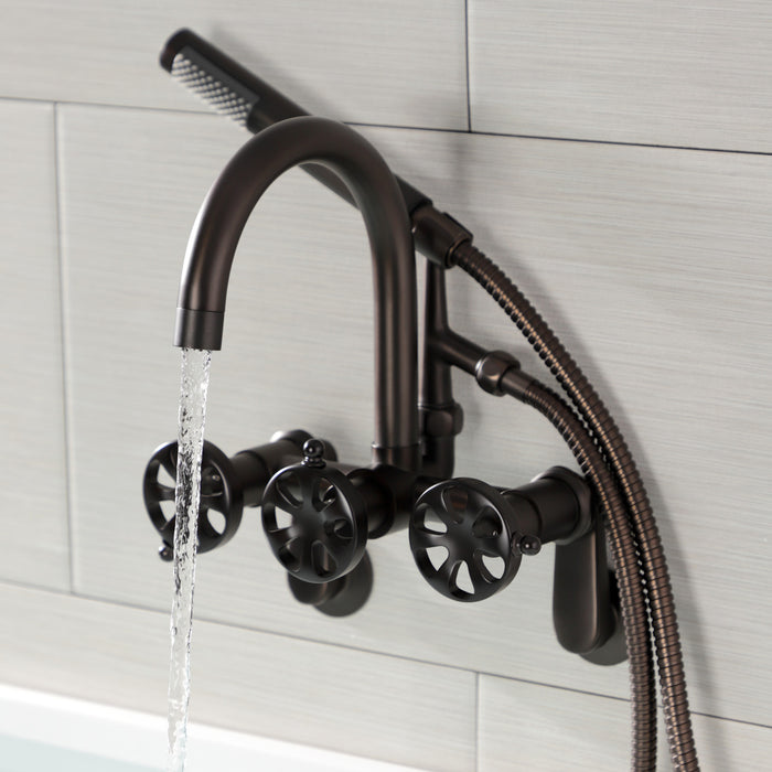 Kingston Brass AE8155RX Belknap 7-Inch Adjustable Wall Mount Clawfoot Tub Faucet, Oil Rubbed Bronze
