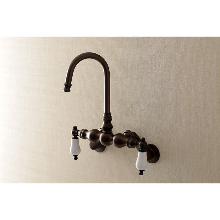 Kingston Brass AE83T5 Aqua Vintage Adjustable Center Wall Mount Tub Faucet, Oil Rubbed Bronze