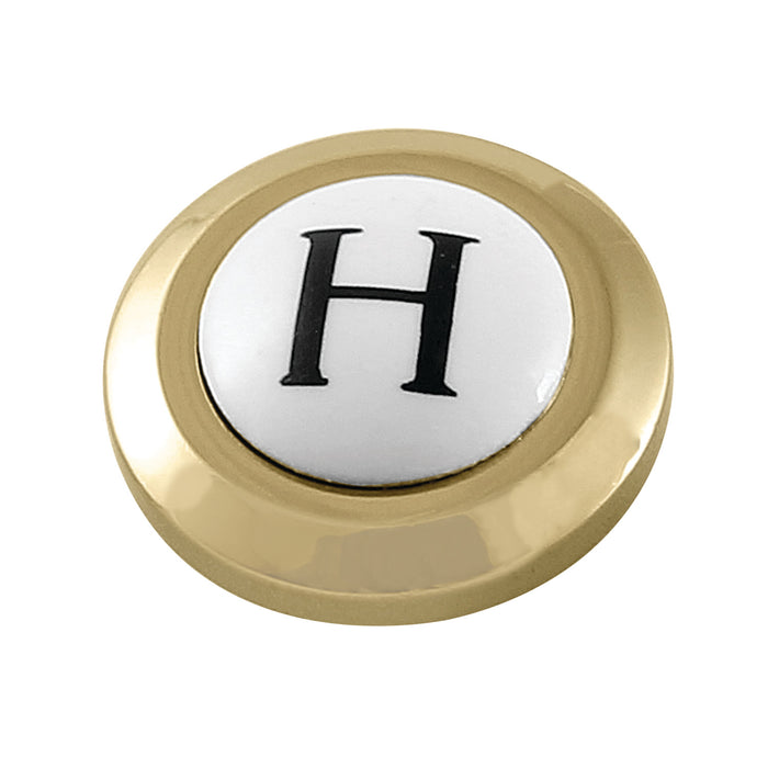 Kingston Brass AEHICX2H Hot Porcelain Handle Button, Polished Brass