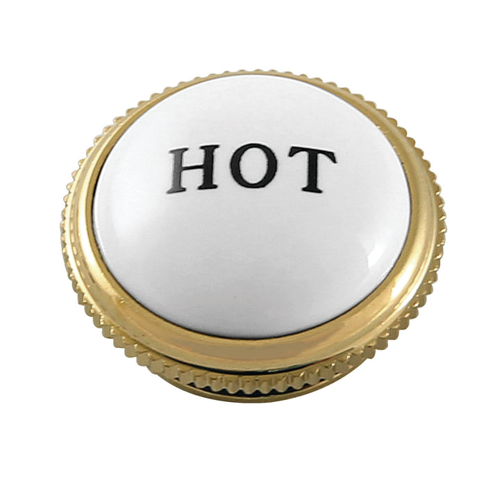 Kingston Brass AEHIMX2H Hot Porcelain Handle Button, Polished Brass