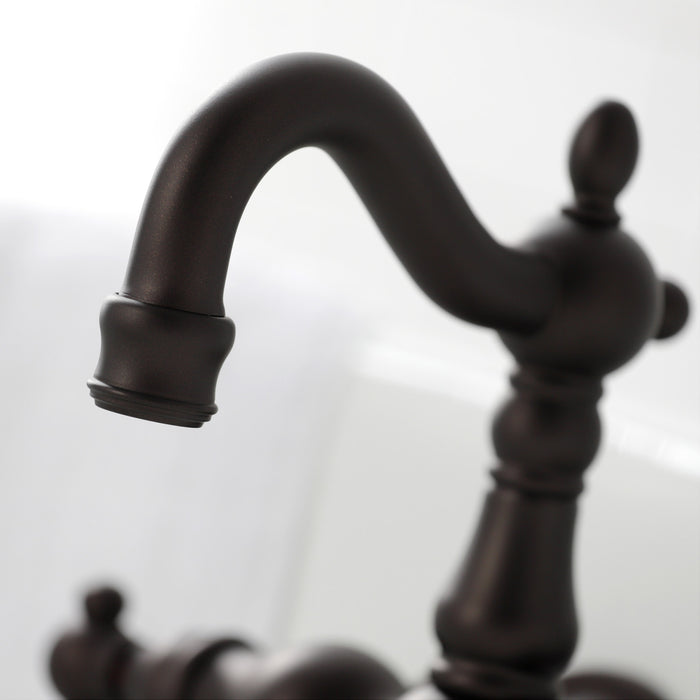 Kingston Brass CA1001T5 Heritage 3-3/8" Tub Wall Mount Clawfoot Tub Faucet, Oil Rubbed Bronze