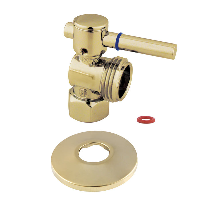 Kingston Brass CC13002DLK 1/2" FIP x 3/4" Hose Thread Angle Stop Valve with Flange, Polished Brass