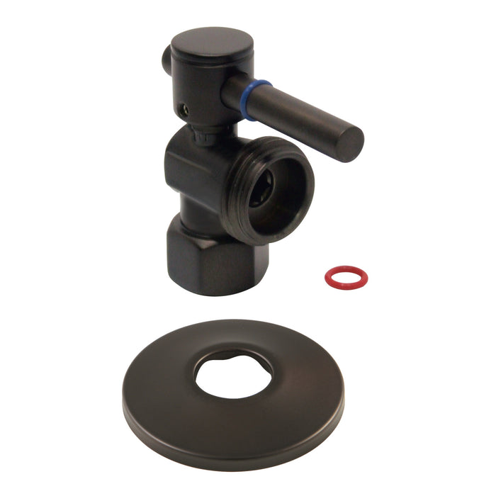 Kingston Brass CC13005DLK 1/2" FIP x 3/4" Hose Thread Angle Stop Valve with Flange, Oil Rubbed Bronze