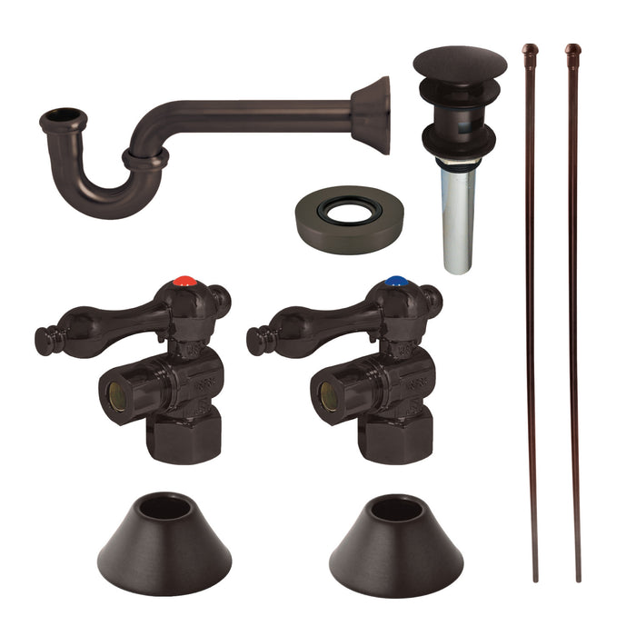 Kingston Brass CC43105VOKB30 Traditional Plumbing Sink Trim Kit with P-Trap and Overflow Drain, Oil Rubbed Bronze
