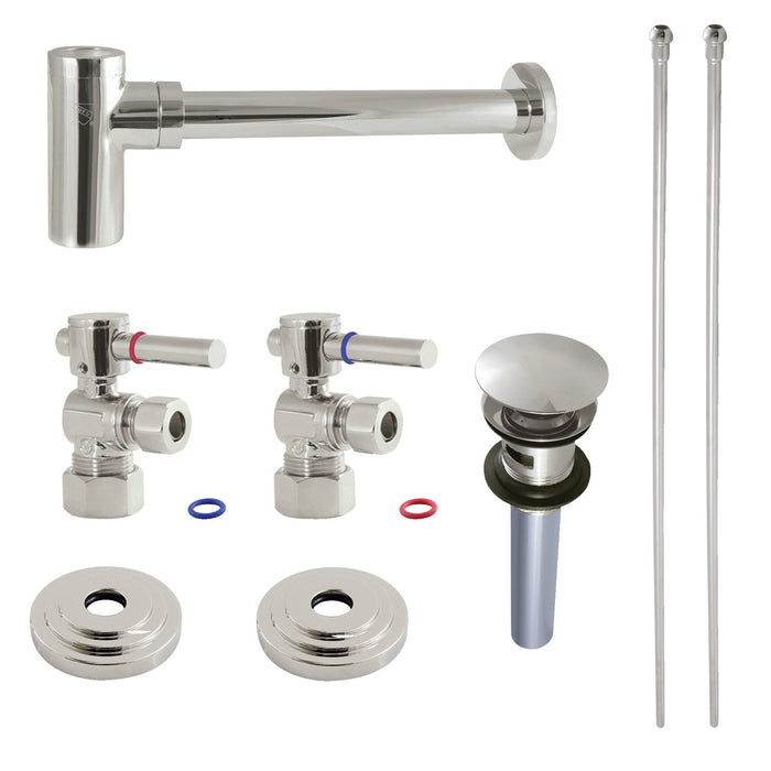 Kingston Brass CC53306DLTRMK2 Plumbing Sink Trim Kit with Bottle Trap and Overflow Drain, Polished Nickel