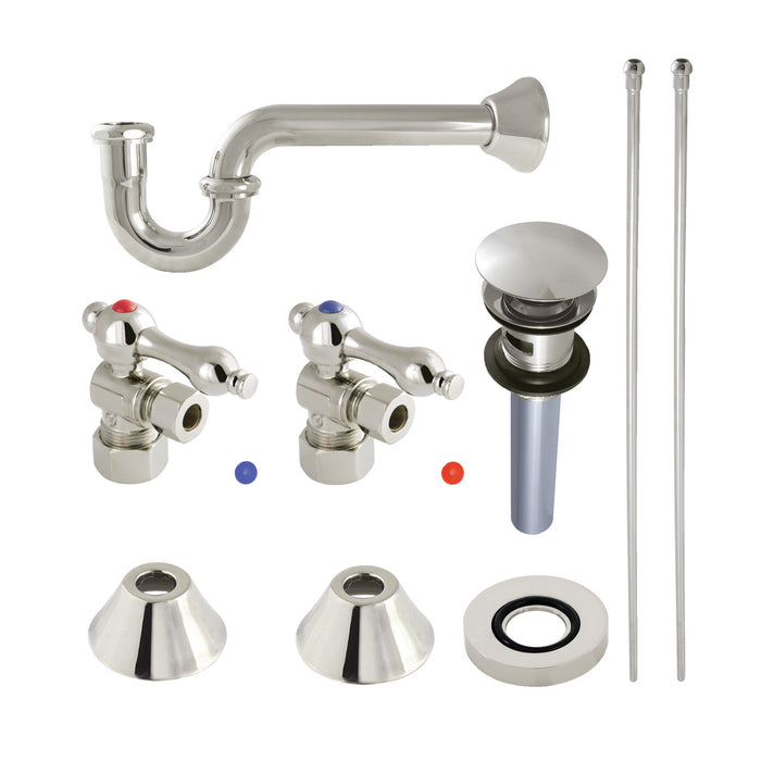 Kingston Brass CC53306VOKB30 Traditional Plumbing Sink Trim Kit with P-Trap and Overflow Drain, Polished Nickel