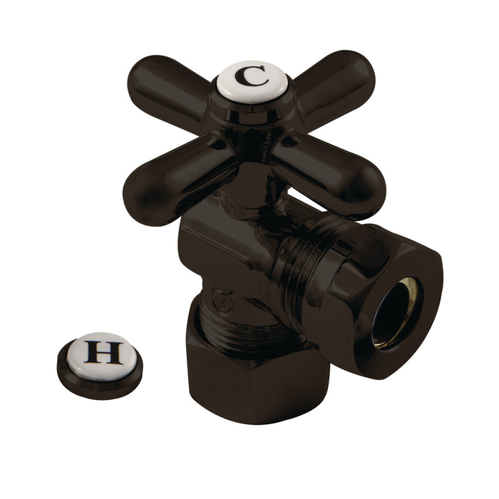 Kingston Brass CC54305X 5/8" OD Comp x 1/2" or 7/16" Slip Joint Angle Stop Valve, Oil Rubbed Bronze