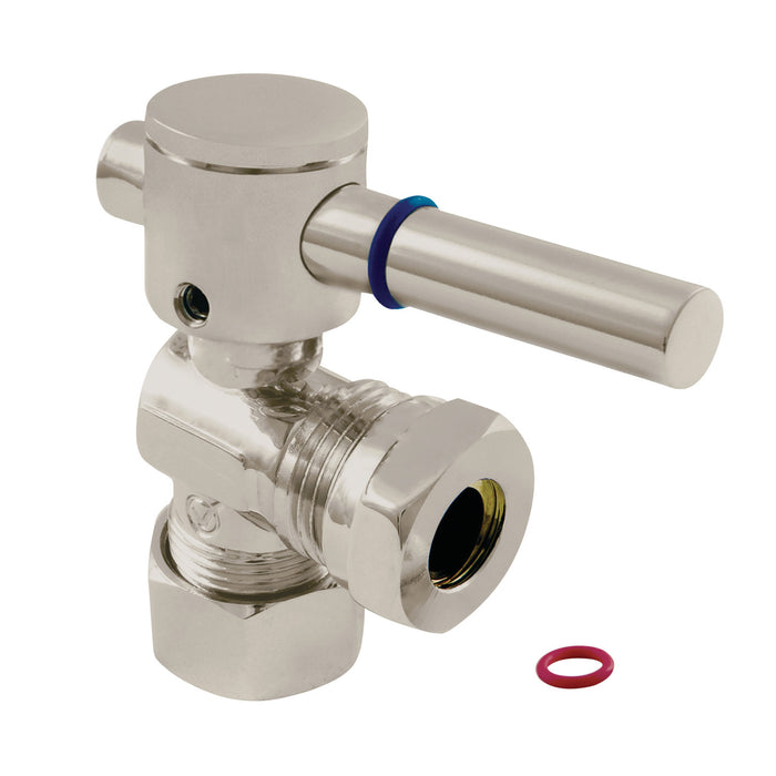Kingston Brass CC54308DL 5/8" OD Comp x 1/2" or 7/16" Slip Joint Angle Stop Valve, Brushed Nickel