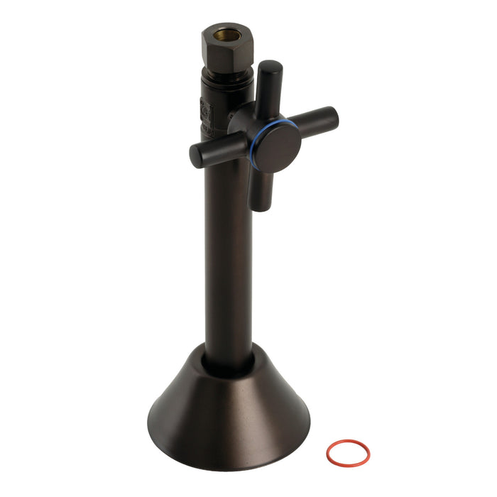 Kingston Brass CC83255DX 1/2" Sweat x 3/8" OD Comp Straight Shut Off Valve with 5" Extension, Oil Rubbed Bronze