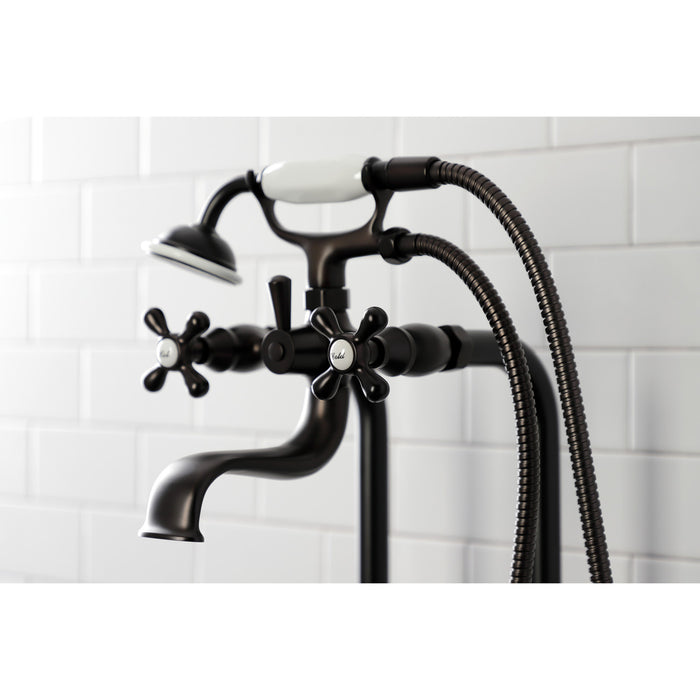 Kingston Brass CCK226K5 Kingston Freestanding Clawfoot Tub Faucet Package with Supply Line, Oil Rubbed Bronze
