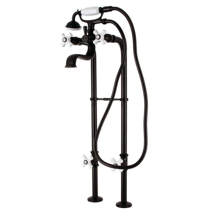 Kingston Brass CCK226PXK5 Kingston Freestanding Clawfoot Tub Faucet Package with Supply Line, Oil Rubbed Bronze
