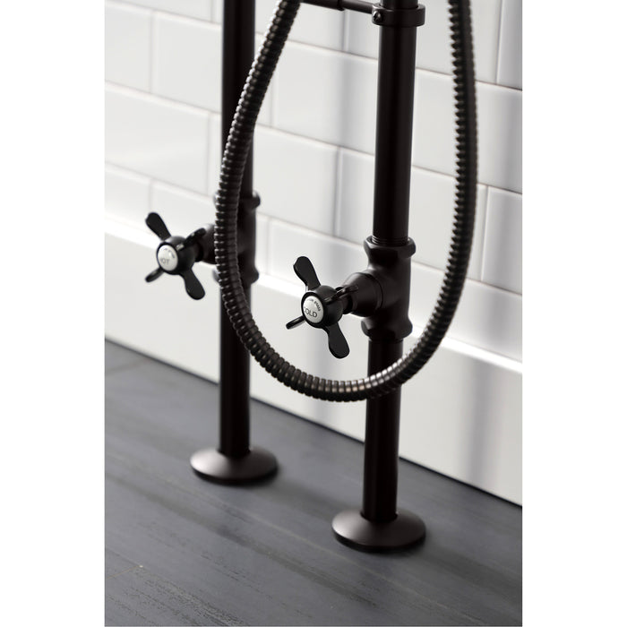 Kingston Brass CCK246K5 Essex Freestanding Clawfoot Tub Faucet Package with Supply Line, Oil Rubbed Bronze