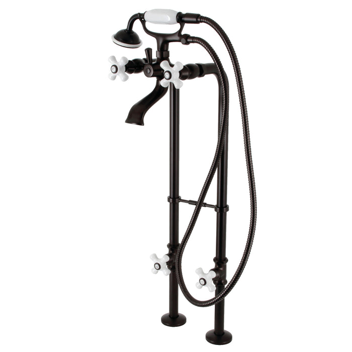 Kingston Brass CCK266PXK5 Kingston Freestanding Clawfoot Tub Faucet Package with Supply Line, Oil Rubbed Bronze