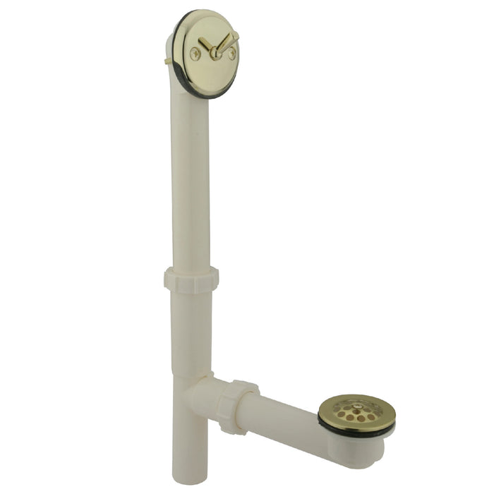 Kingston Brass DTLA1162 14-Inch Trip Lever Waste and Overflow with Grid, Polished Brass