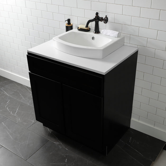 Kingston Brass EV2017 Inflection 20" Ceramic Bathroom Sink (1-Hole), White