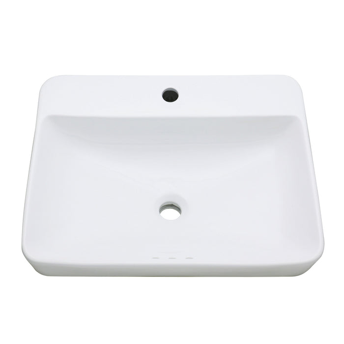 Fauceture EV2318 Century 23-Inch Rectangular Ceramic Drop-In Bathroom Sink, White