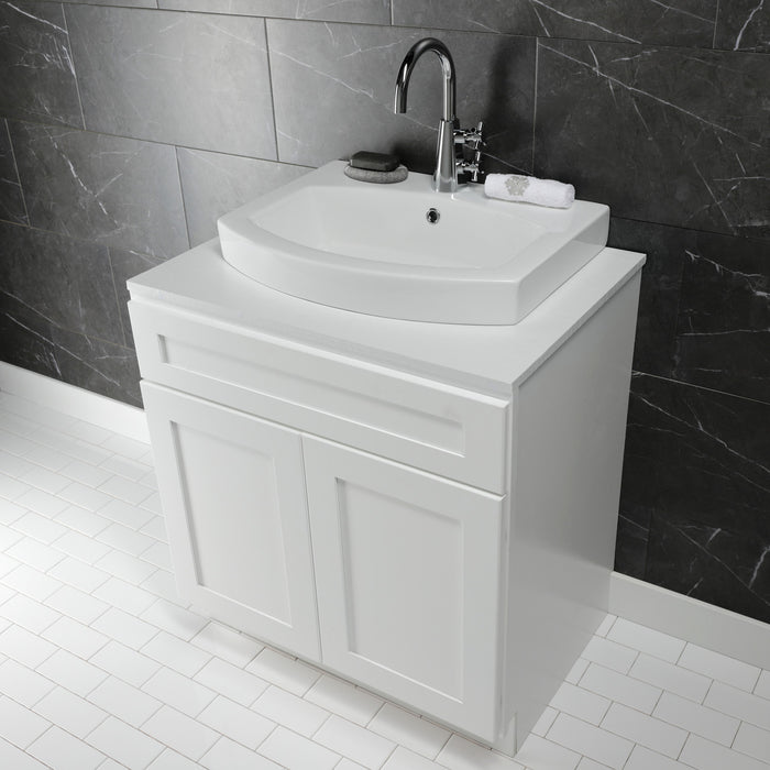 Fauceture EV2418 Inflection 24" Ceramic Bathroom Sink (Single Hole), White