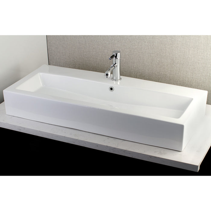 Fauceture EV3917 Anne 39-Inch x 17-Inch Rectangular Vessel Sink (Single-Hole), White