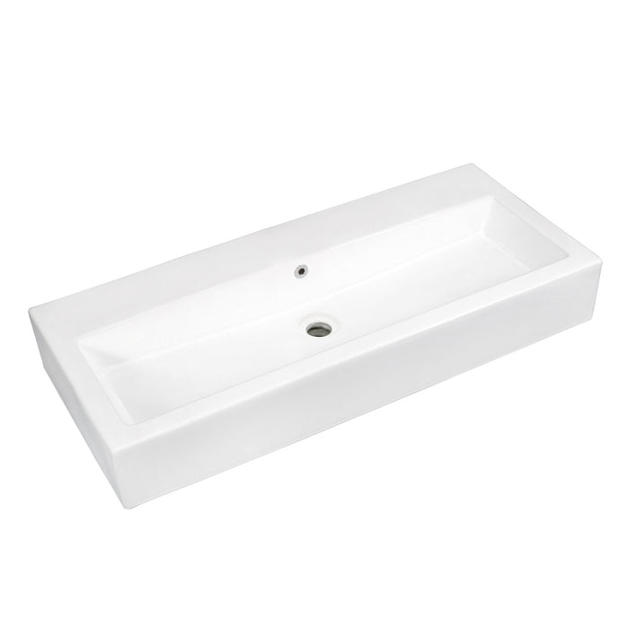 Fauceture EV3917H0 Anne 39-Inch x 17-Inch Rectangular Vessel Sink, White