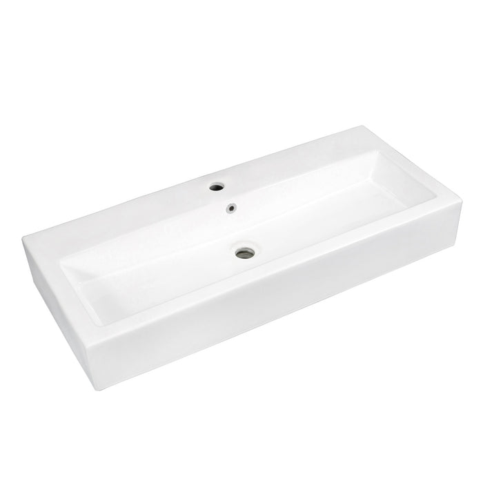 Fauceture EV3917 Anne 39-Inch x 17-Inch Rectangular Vessel Sink (Single-Hole), White