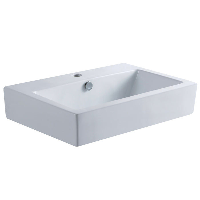 Kingston Brass EV4318 Century Ceramic Bathroom Sink (Single-Hole), White