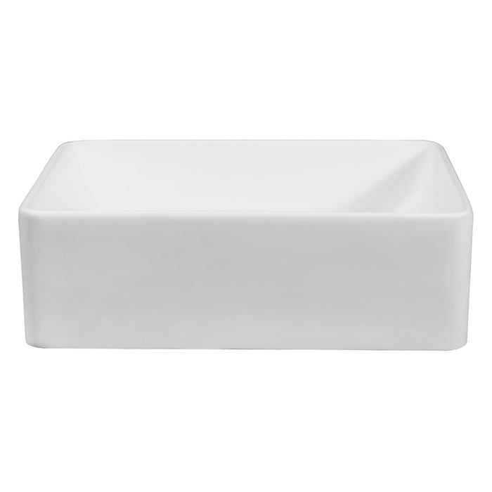 Fauceture EVA20156 Arcticstone Solid Surface White Stone Vessel Sink, Matte White
