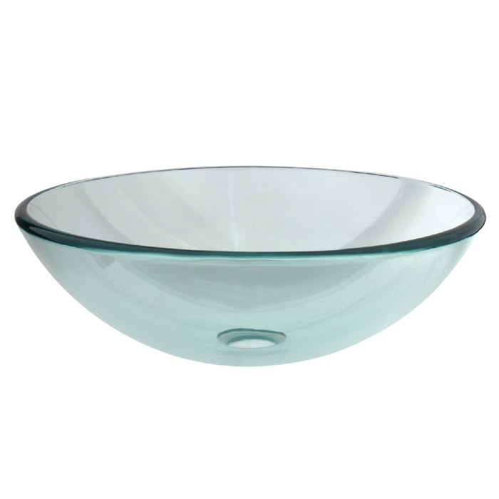 Fauceture EVSPCC1 Templeton 16-1/2 Inch Round Tempered Glass Vessel Sink, Crystal Clear