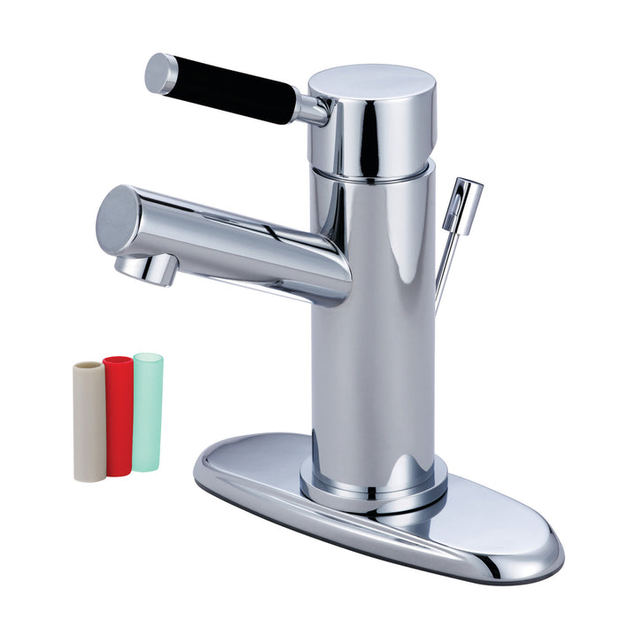 Fauceture FS8421DKL Kaiser Single-Handle Bathroom Faucet with Brass Pop-Up and Cover Plate, Polished Chrome