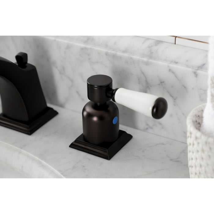 Kingston Brass FSC4685DPL Paris Widespread Bathroom Faucet with Pop-Up Drain, Oil Rubbed Bronze
