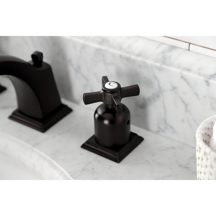 Kingston Brass FSC4685ZX Millennium Widespread Bathroom Faucet with Pop-Up Drain, Oil Rubbed Bronze